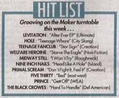 Melody Maker 17/08/91 Hit List